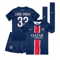 Fotbalové Dres Paris Saint-Germain Warren Zaire-Emery #33 Dětské Domácí 2024-25 Krátký Rukáv (+ trenýrky)